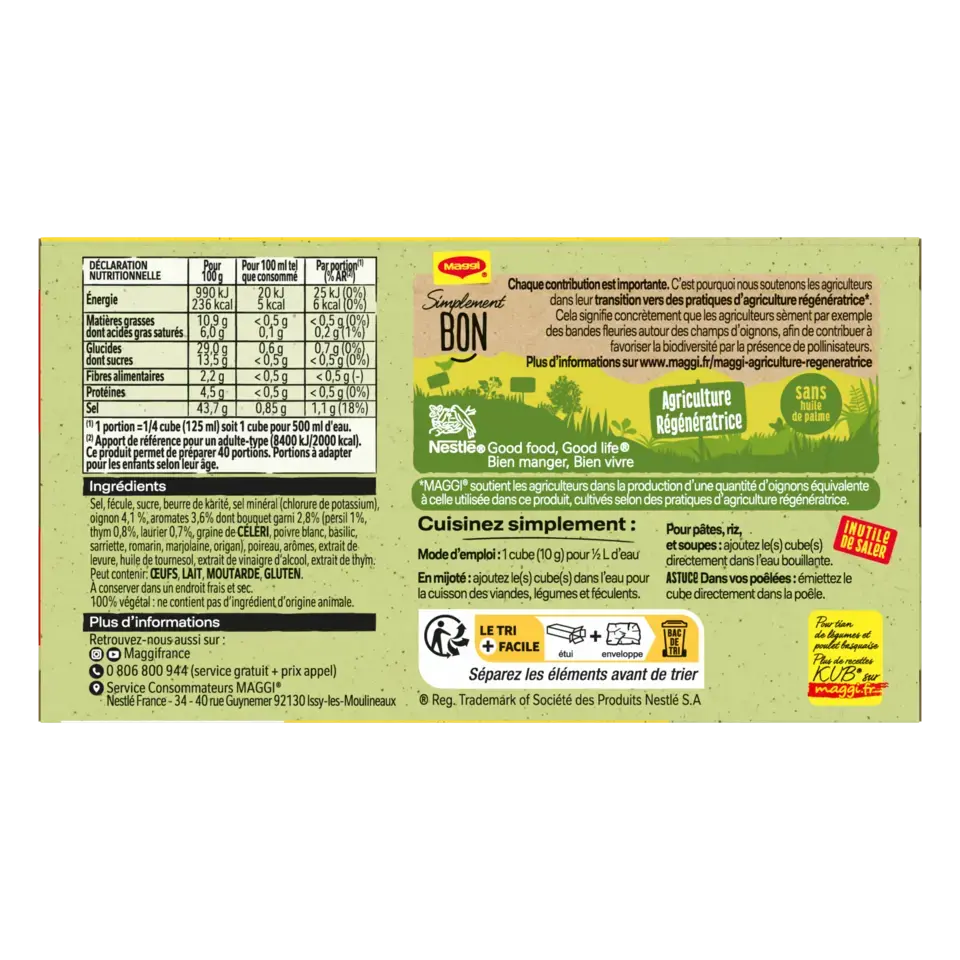 MAGGI Bouillon Bouquet Garnished Carton 20x100g FR