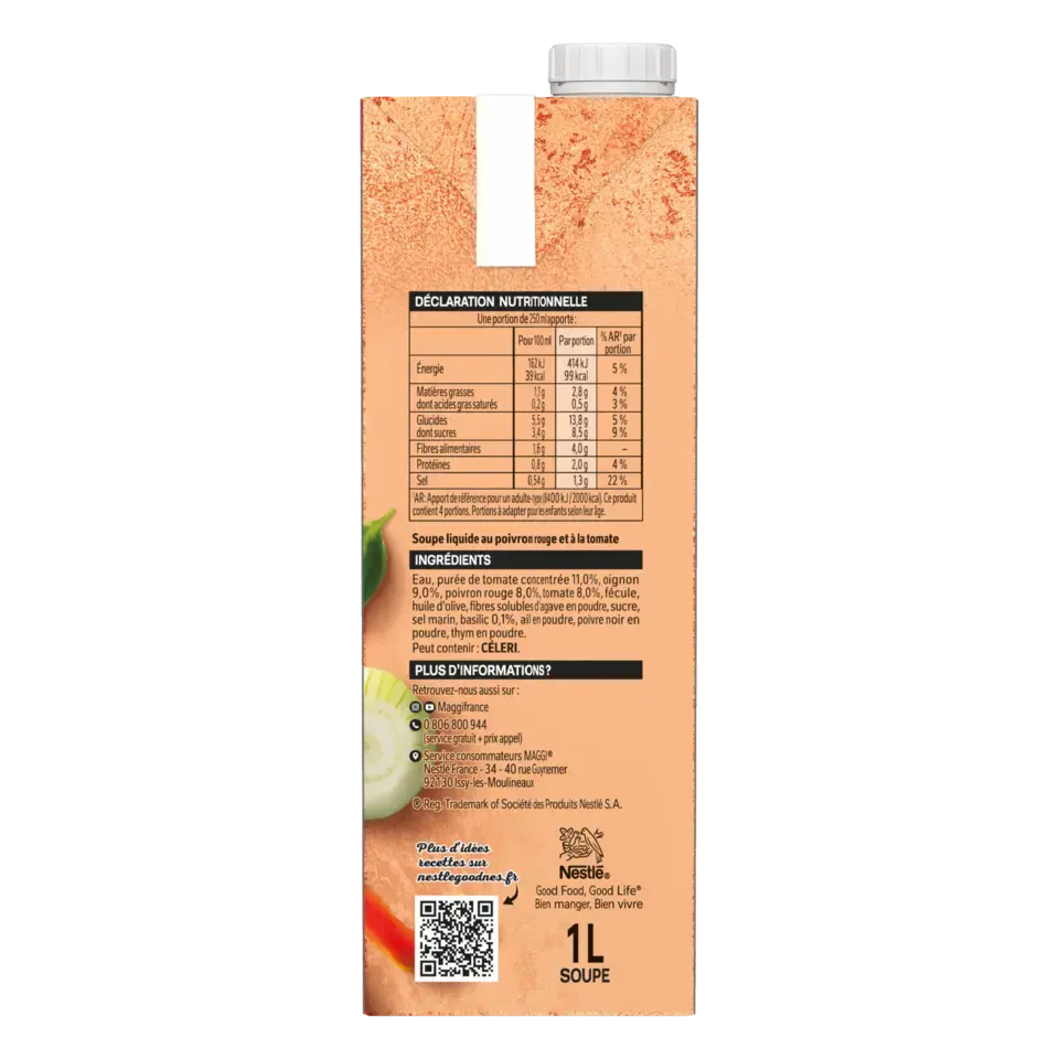 MAGGI Liquid Soup Tomato Red Pepper Brick 6x1L FR