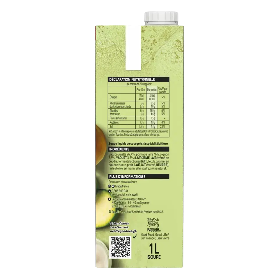 MAGGI Liquid Soup Zucchini &amp; Yogurt Brick 6x1L FR