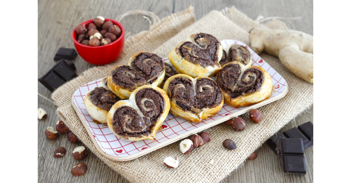Petits coeurs chocolat corsé noisettes gingembre