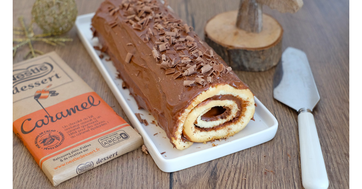 Bûche de noël chocolat caramel