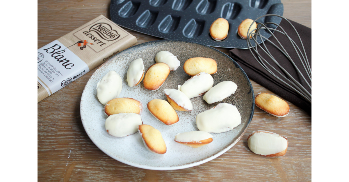 Petites madeleines chocolat blanc
