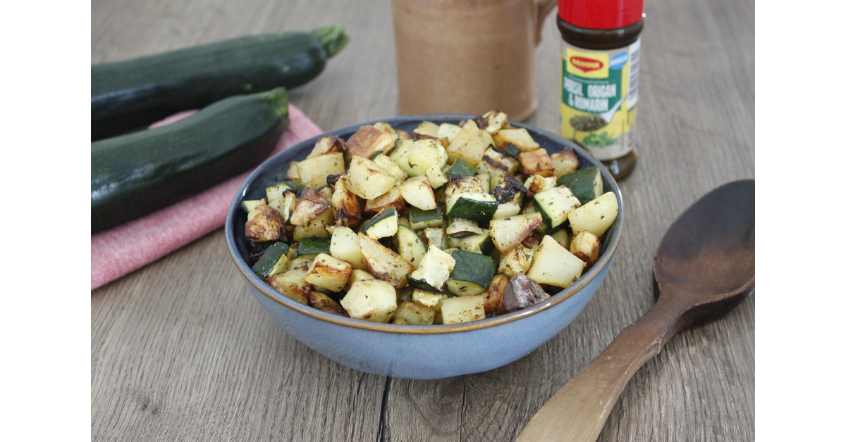 Pommes de terre et courgettes rôties au air fryer
