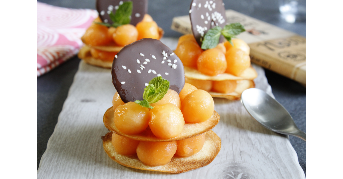 Mille-feuilles croustillants melon chocolat