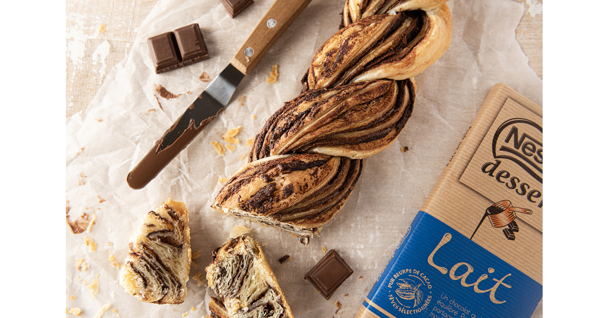 Tresse feuilletée au chocolat