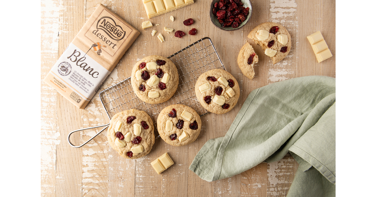 Cookies au chocolat blanc et cranberries