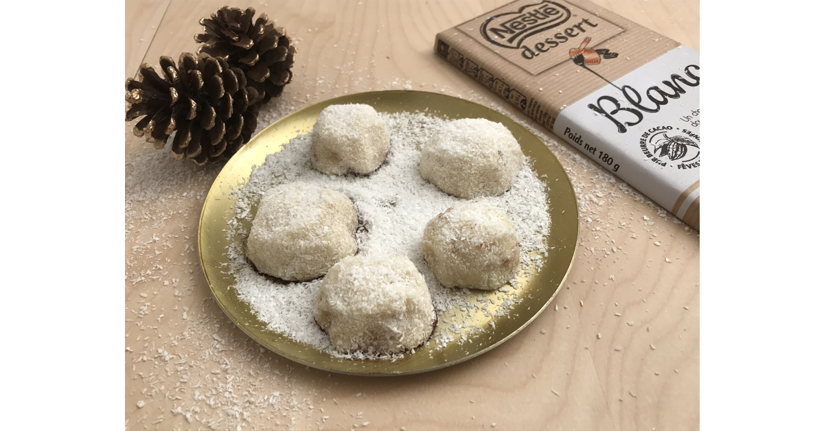 Truffes au chocolat blanc et amandes