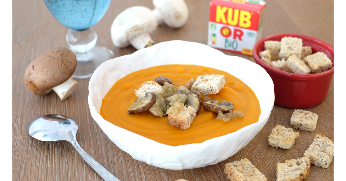 Velouté de potimarron et croutons anti gaspi