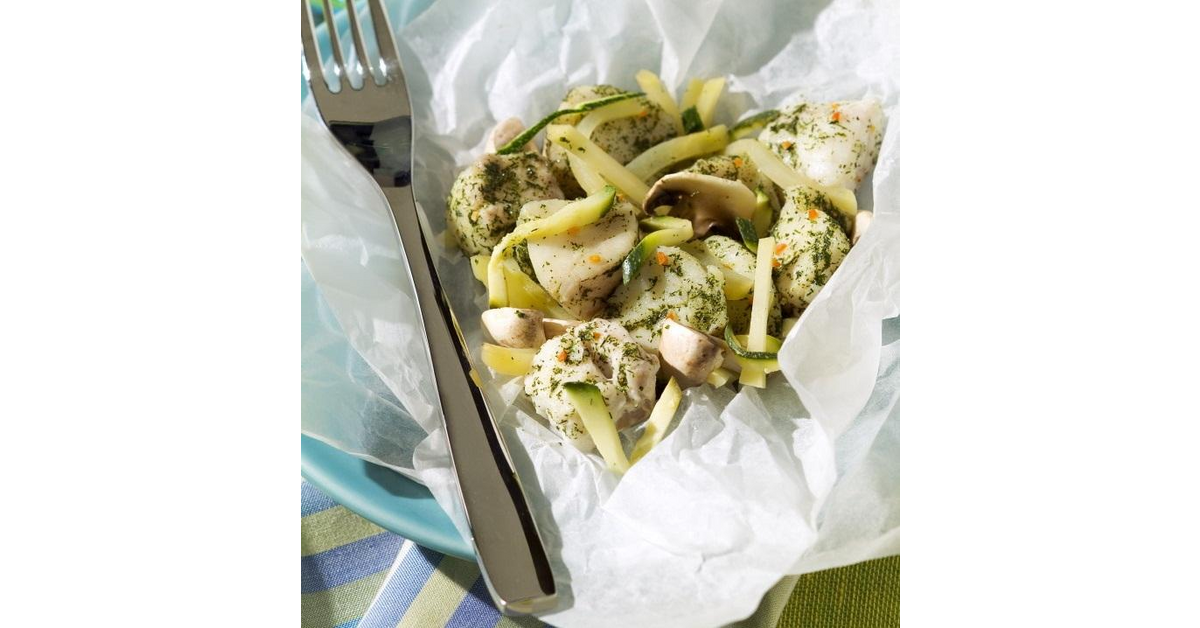 Papillottes de merlu courgette et citron vert