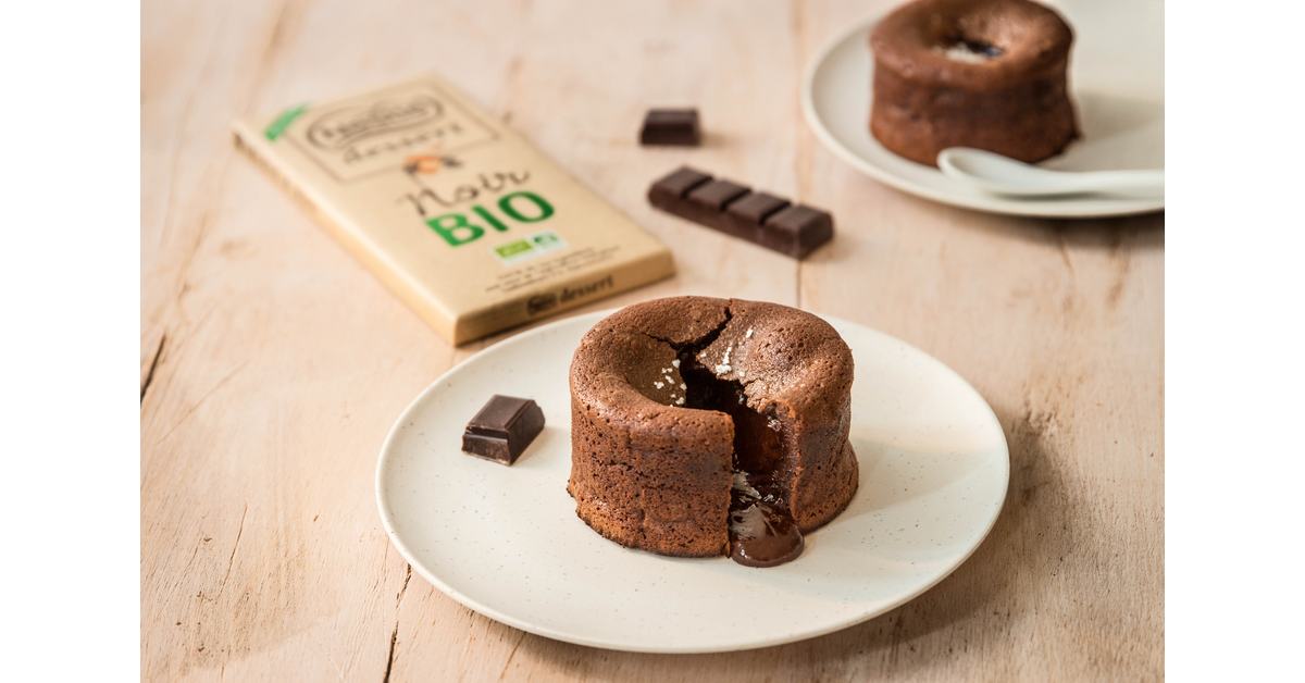 Cœurs coulants chocolat noir Bio & fleur de sel