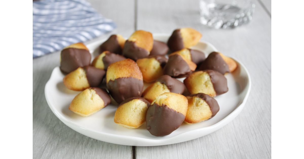 Mini madeleines au chocolat caramel