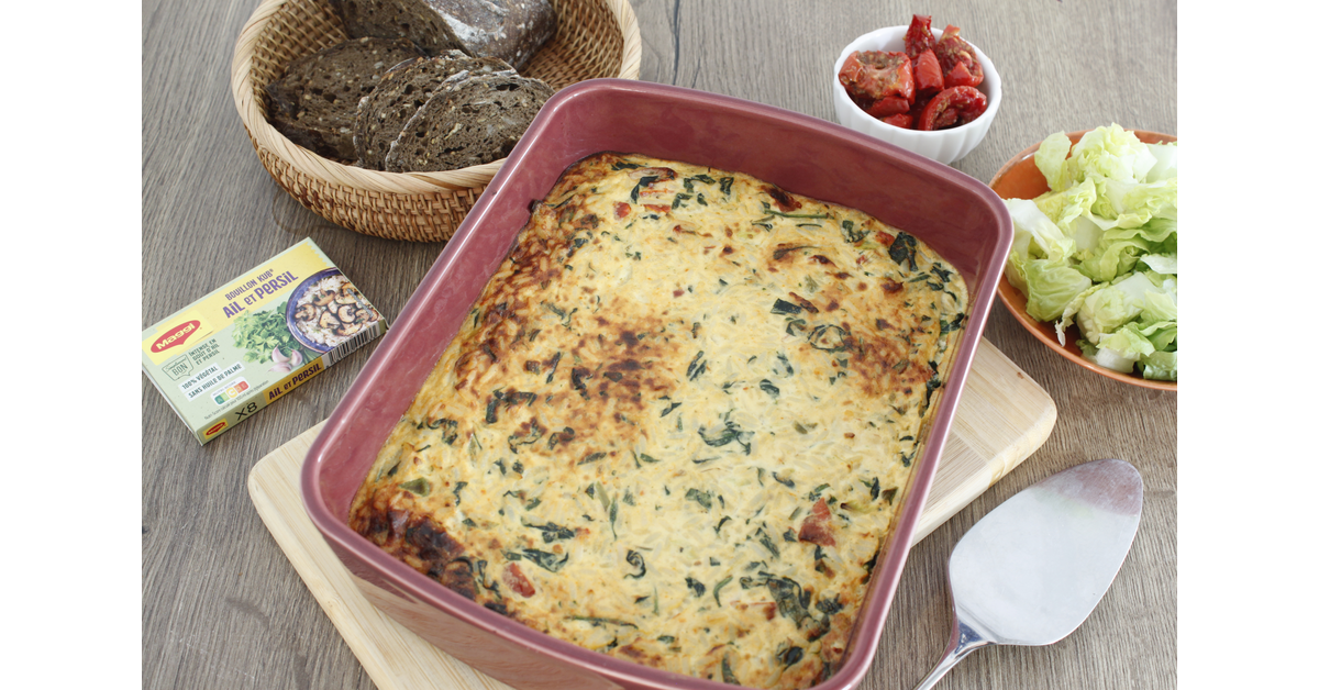 Gratin végétarien épinards ricotta tomates confites au air fryer