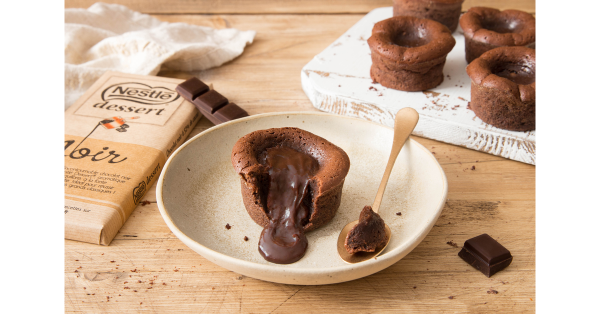 Coeurs coulants au chocolat noir