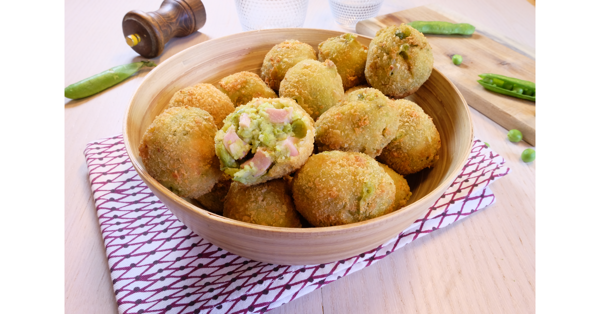 Boulettes croustillantes petit pois jambon