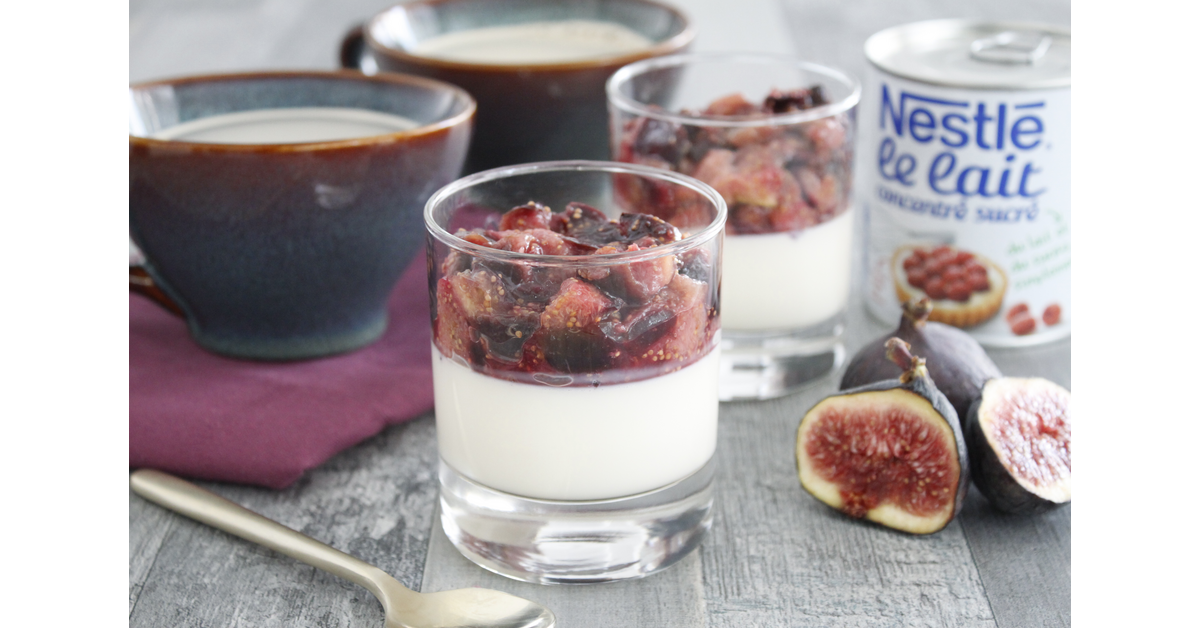 Panacotta figue au lait concentré sucré