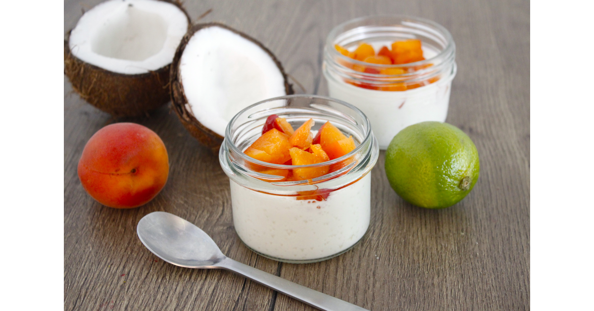 Creme coco citron lait concentré et abricots