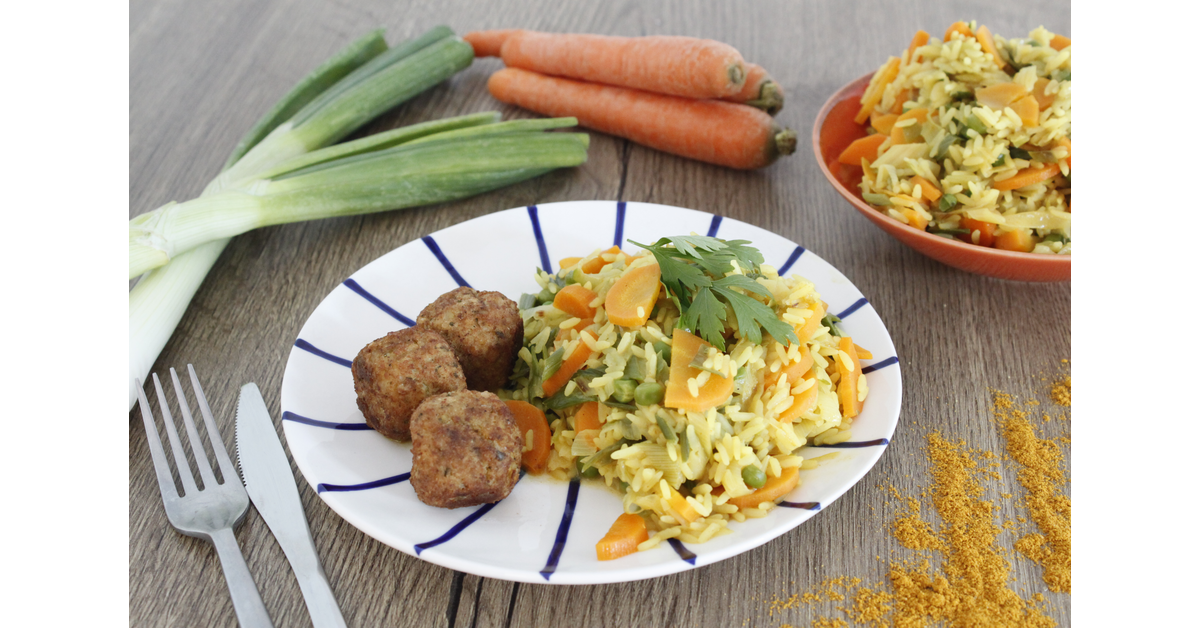 Riz au curry et fallafels