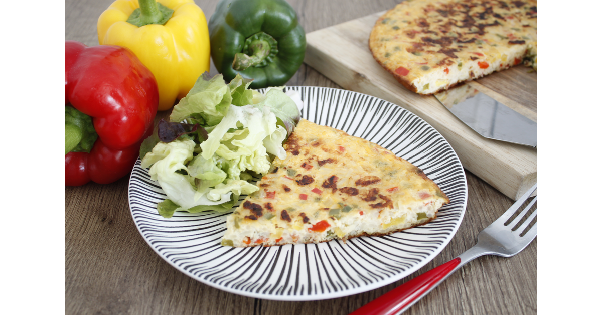 Omelette aux 3 poivrons et riz anti-gaspi