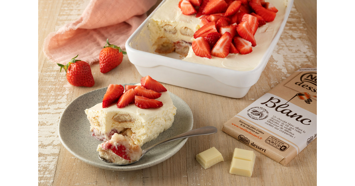 Tiramisu chocolat blanc et fraises