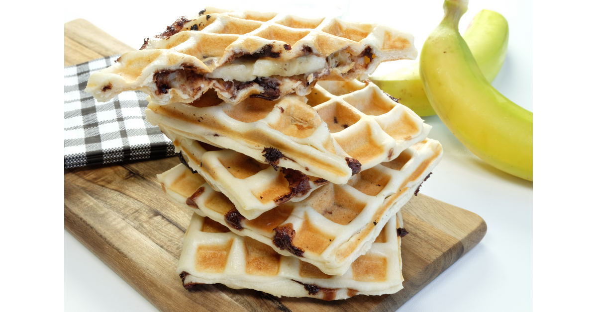Pizza gaufre banane chocolat