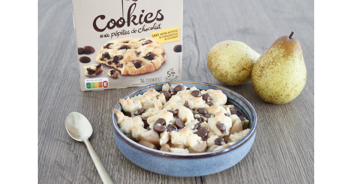Crumble de poires au chocolat avec Préparation pour Cookies