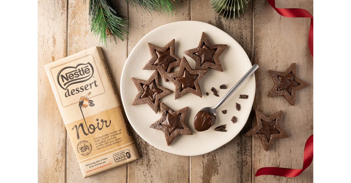 Sablés de Noël étoiles au chocolat noir