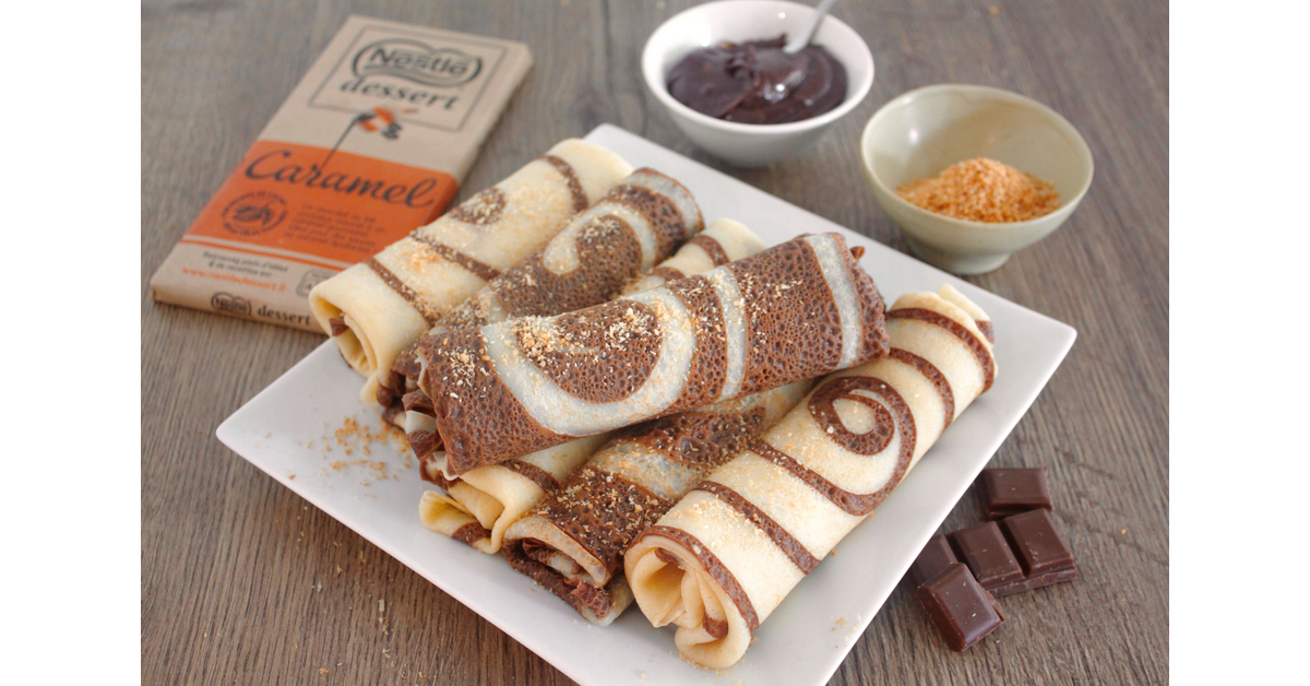 Crêpes au chocolat caramel et noix de coco