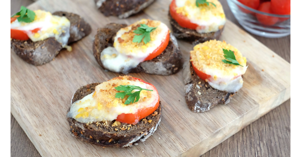 Tartines tomates mozzarella au air fryer