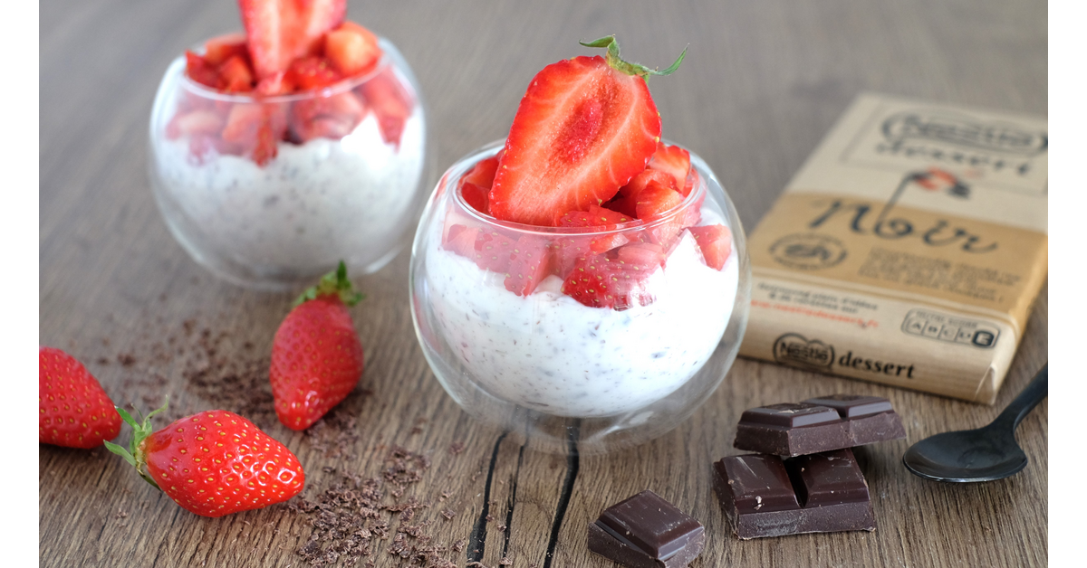 Verrine fraises straciatella