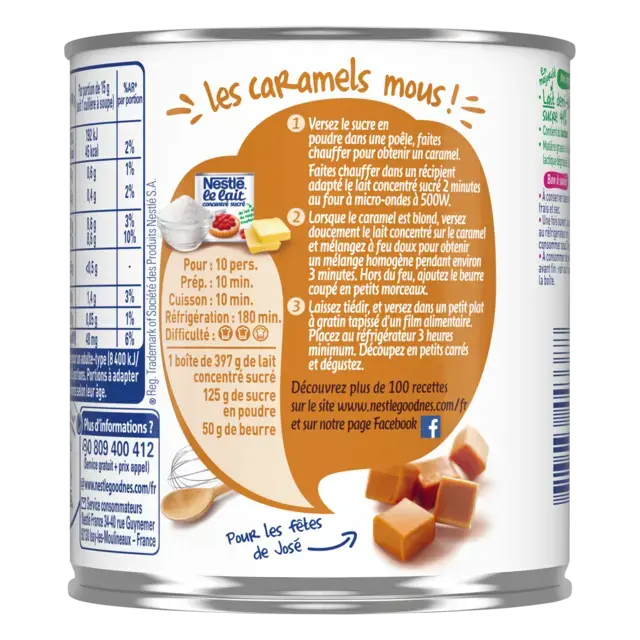 NESTLE Sweetened Condensed Milk 4% Fat Can 12x397gr FR