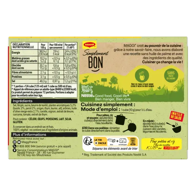 MAGGI Bouillon H Herbs And Olive Oil Carton 20x180g FR