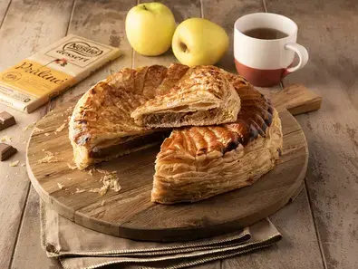 Galette des rois pommes caramélisées chocolat praliné