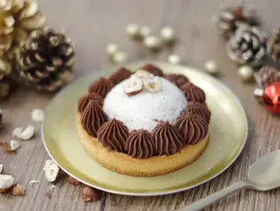 Tartelette glace au lait concentré et ganache chocolat
