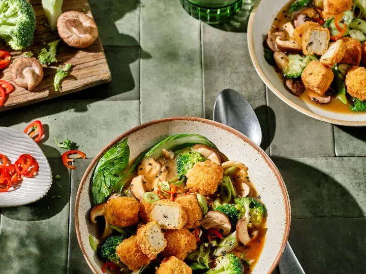 Soupe miso au tofu croustillant