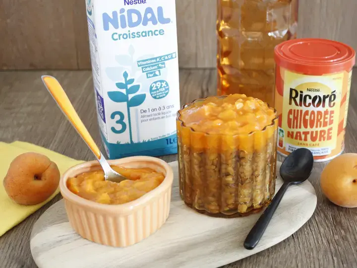 Recette duo maman enfant riz au lait à l'abricot