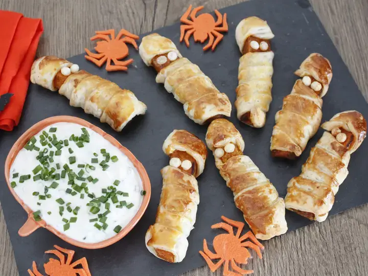 Momies feuilletées aux légumes d'automne et sauce au skyr