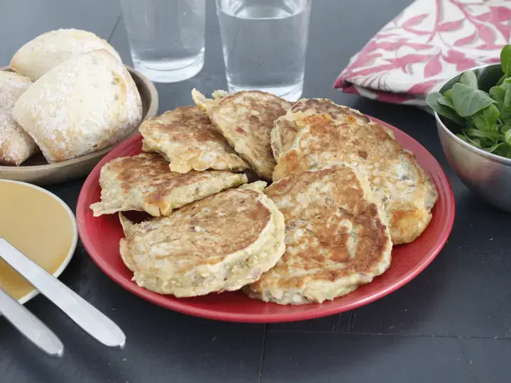 Pancakes poireaux Comté jambon anti gaspi