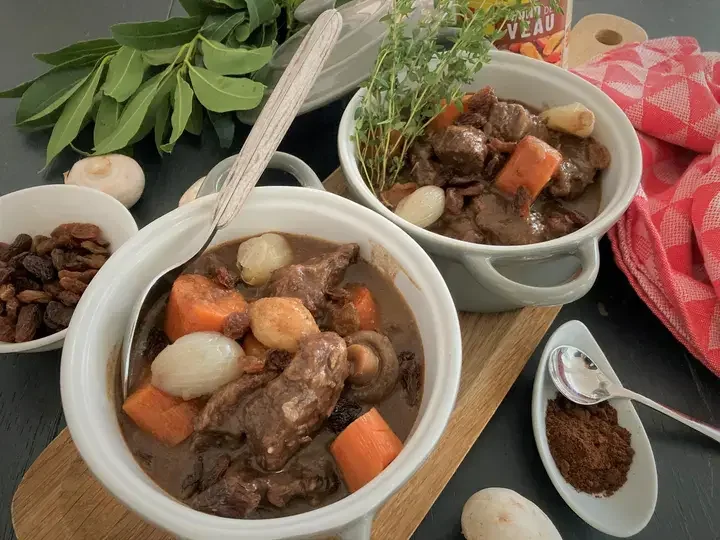 Mijoté de bœuf aux carottes et oignons