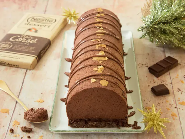 Buche chocolat marrons