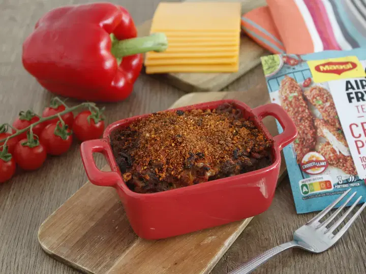 Gratin façon chili con carne au air fryer