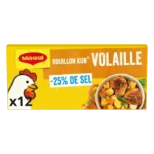 NESTLE MAGGI KUB Bouillon de Volaille -25% de Sel 120g - 12 tablettes