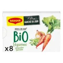 NESTLE MAGGI KUB Bouillon Bio Légumes 80g - 8 tablettes