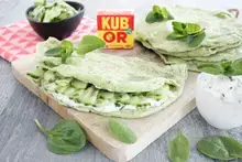 Naan aux épinards ricotta et petits légumes