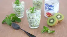 Salade de kiwis au lait concentré menthe citron vert