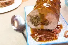 Rôti de veau farci aux lardons