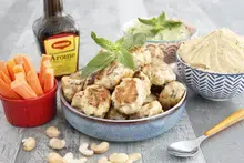 Boulettes de poulet à la menthe et noix de cajou