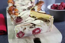 Gâteau au fromage blanc framboises marbrures au chocolat Companion