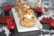 Choux de Noel aux petits légumes chantilly aux marrons et caramel d'épices