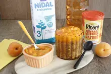 Recette duo maman enfant Riz au lait et compotée d'abricots