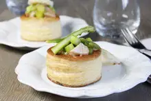 Vol au vent asperges saumon
